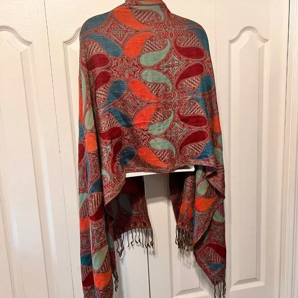 Pashmina Cashmere Scarf-Beautiful Bright Colors-27" x 86"- Warm/Cozy-Versatile - Picture 13 of 16
